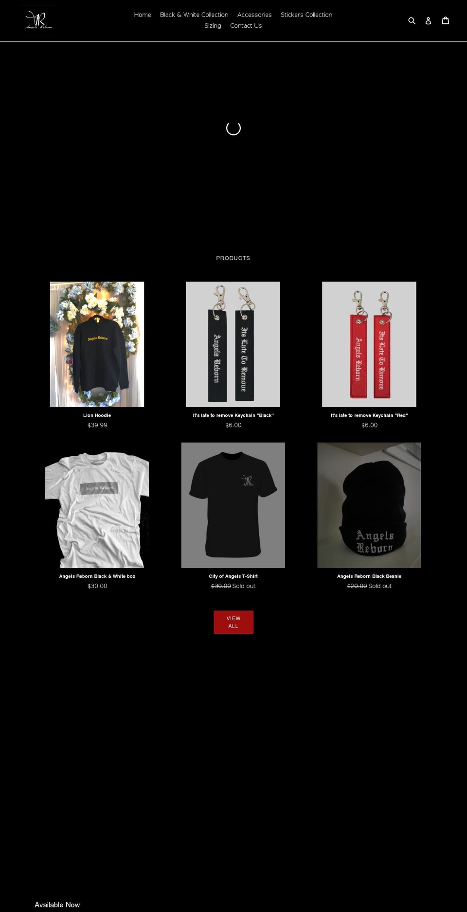 angelsreborn.com — Shopify storefront screenshot