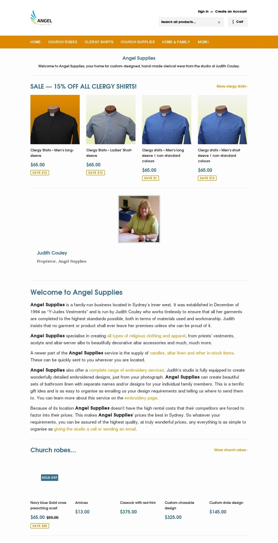 angelsupplies.com.au shopify website screenshot