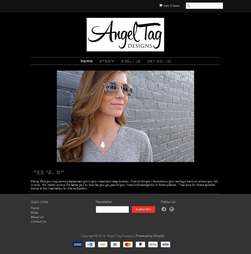 angeltagdesigns.com — Shopify storefront screenshot