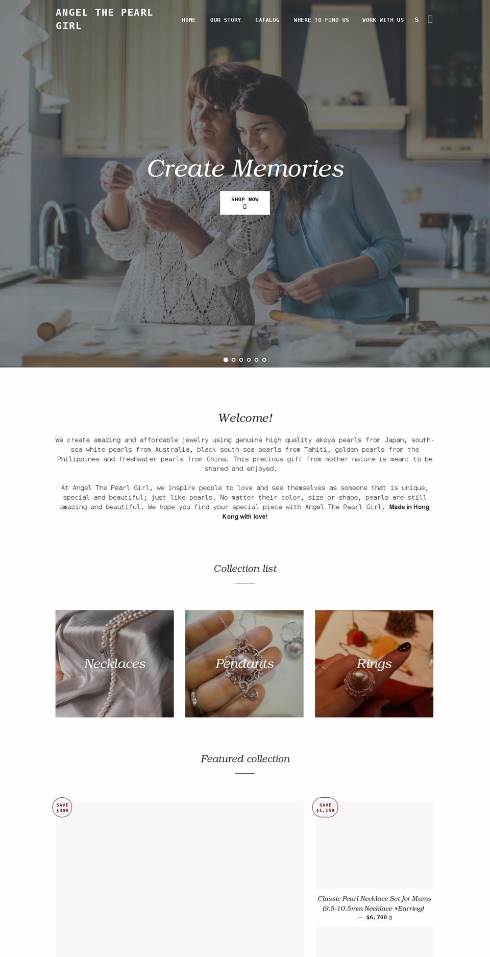 angelthepearlgirl.com — Shopify storefront screenshot