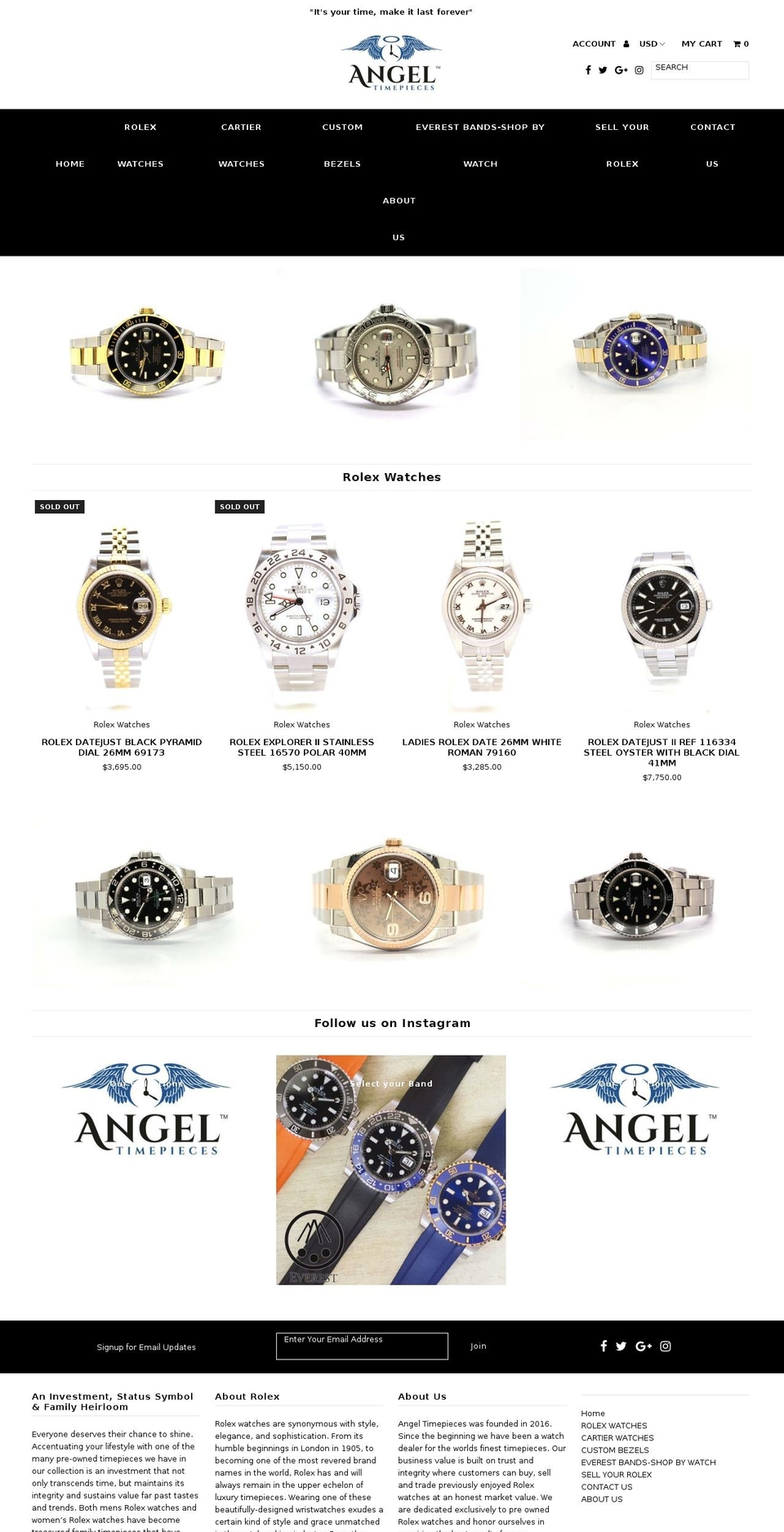 angeltimepieces.com shopify website screenshot