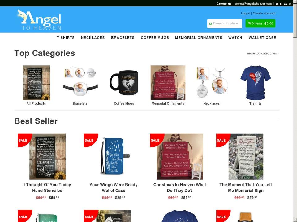 shopbooster173 Shopify theme site example angeltoheaven.com