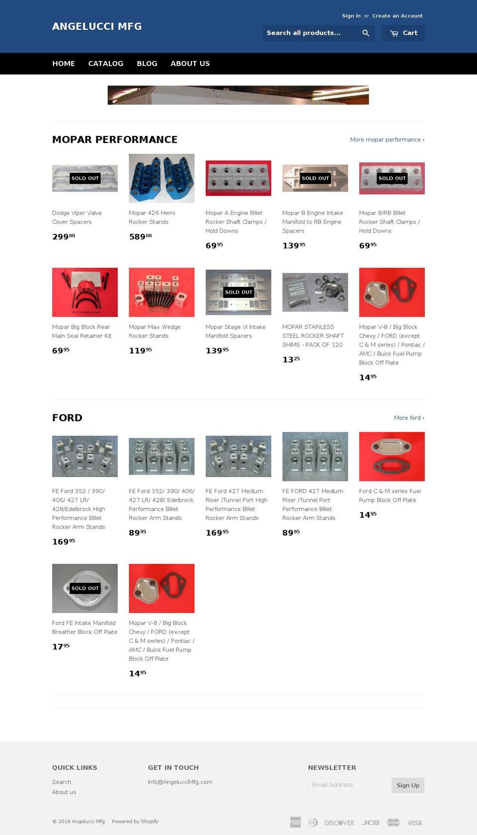 angeluccimfg.com shopify website screenshot