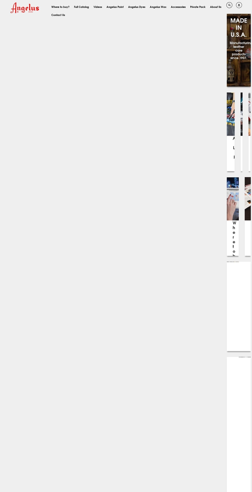 angelusheritage.com — Shopify storefront screenshot