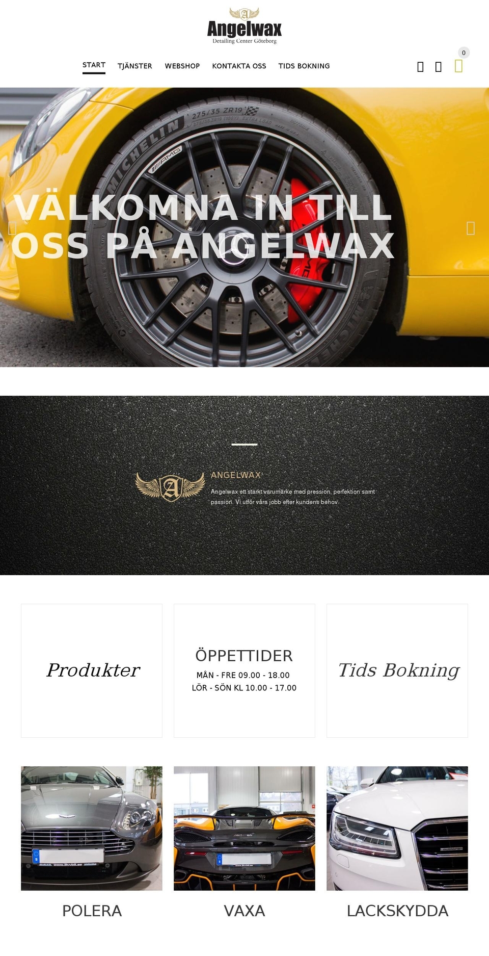 angelwaxgbg.se shopify website screenshot