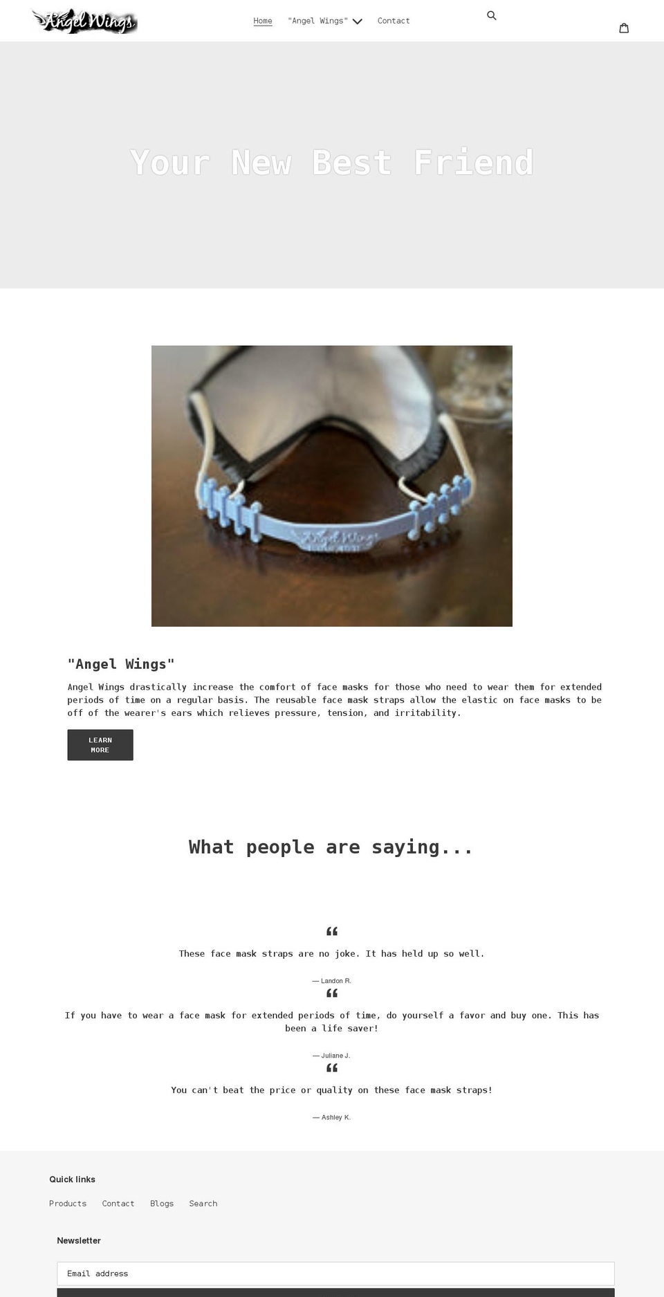 angelwings.life shopify website screenshot