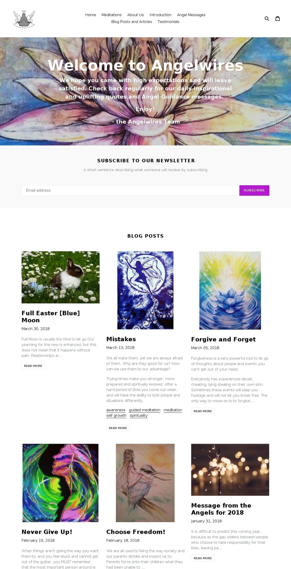 angelwires.com — Shopify storefront screenshot