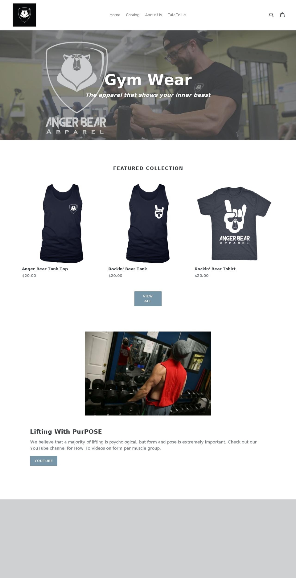 angerbear.com — Shopify storefront screenshot