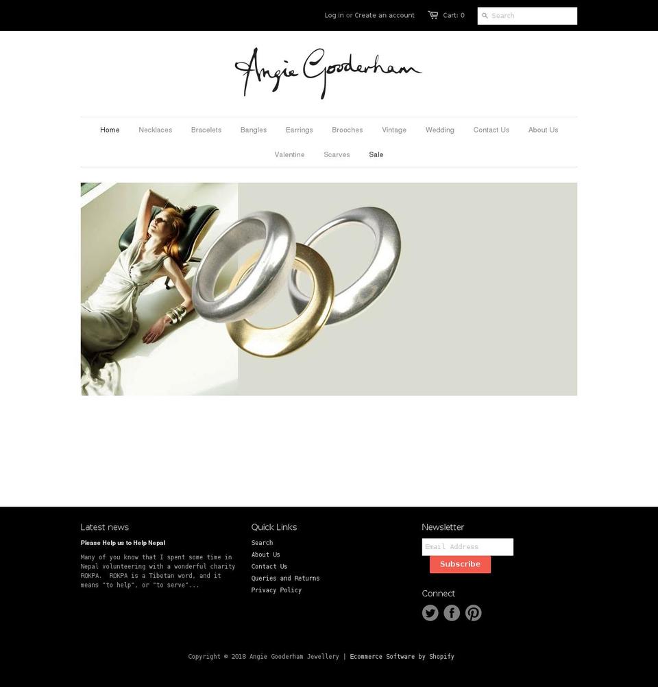 angie-gooderham.com — Shopify storefront screenshot