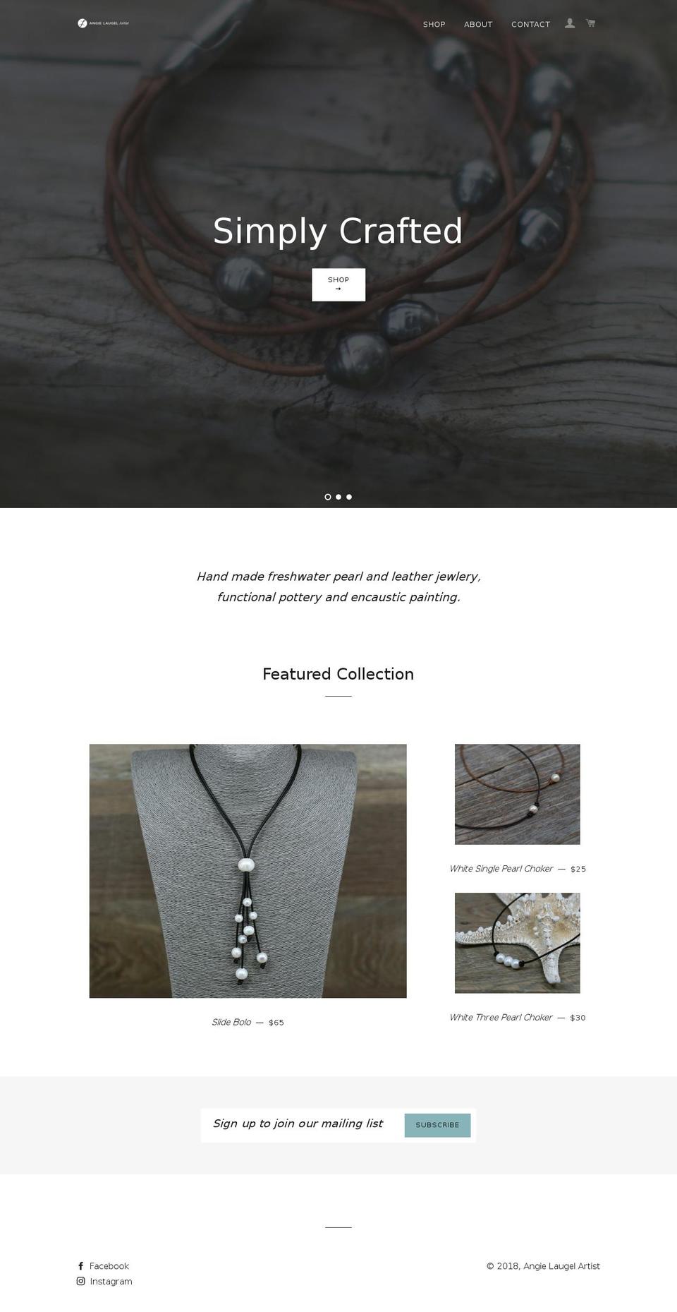 angielaugelartist.com shopify website screenshot