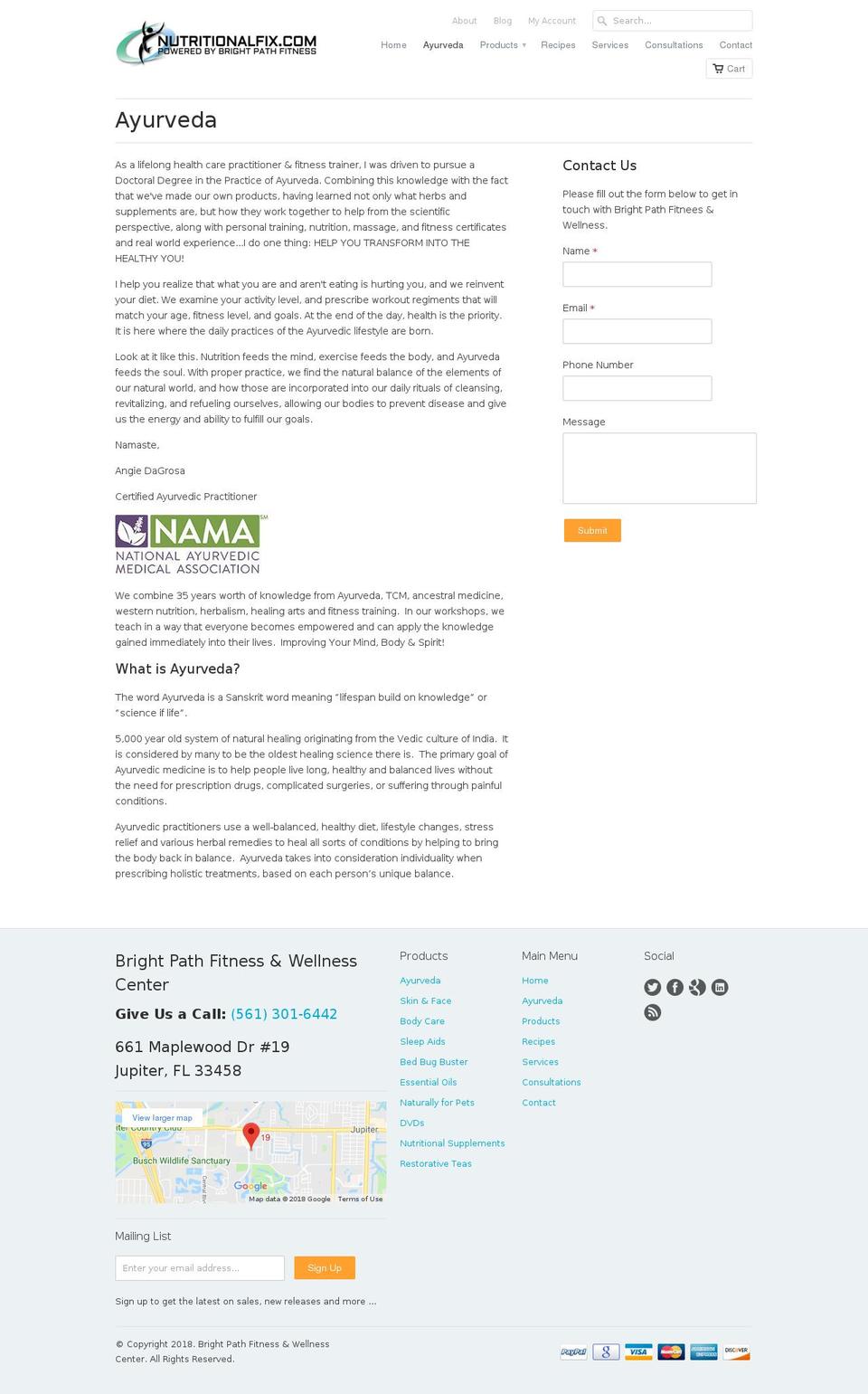 angiesayurveda.com — Shopify storefront screenshot