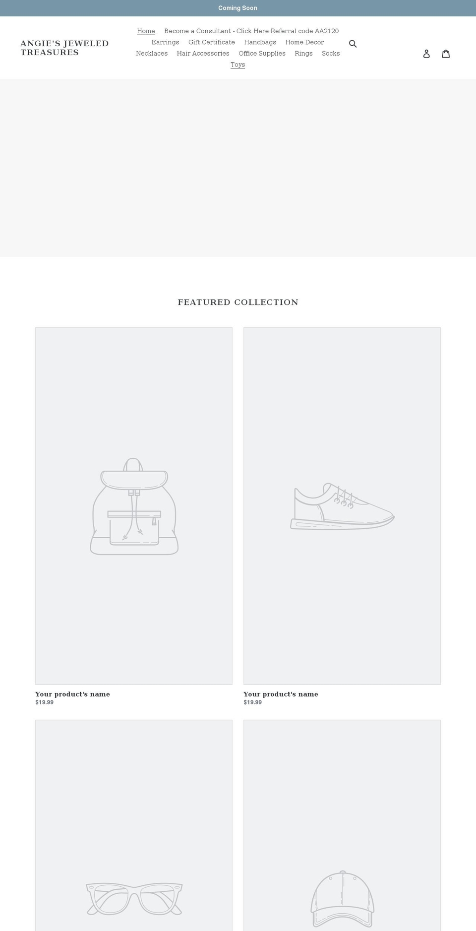 angiesjeweledtreasures.com shopify website screenshot