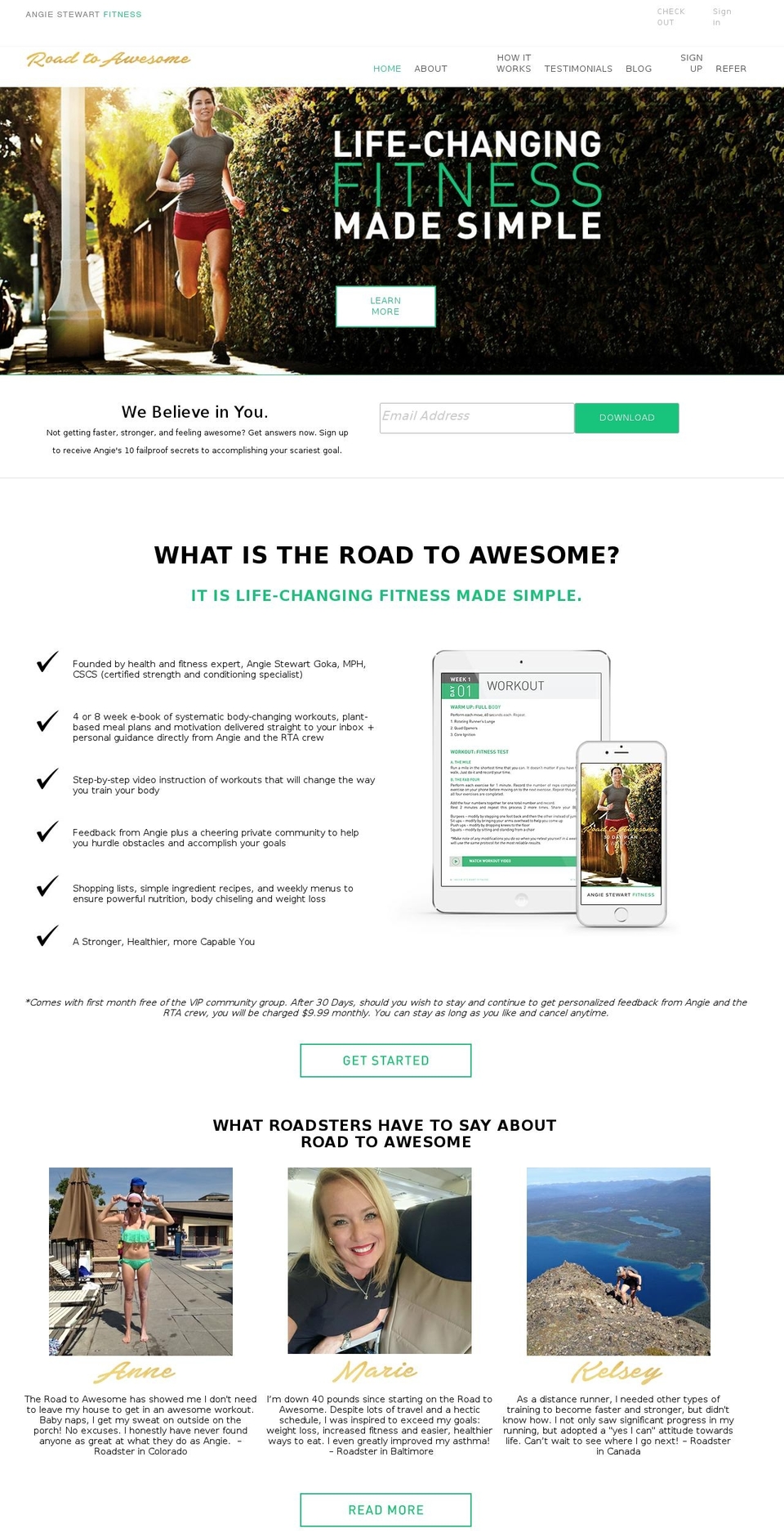 angiestewartfitness.com shopify website screenshot