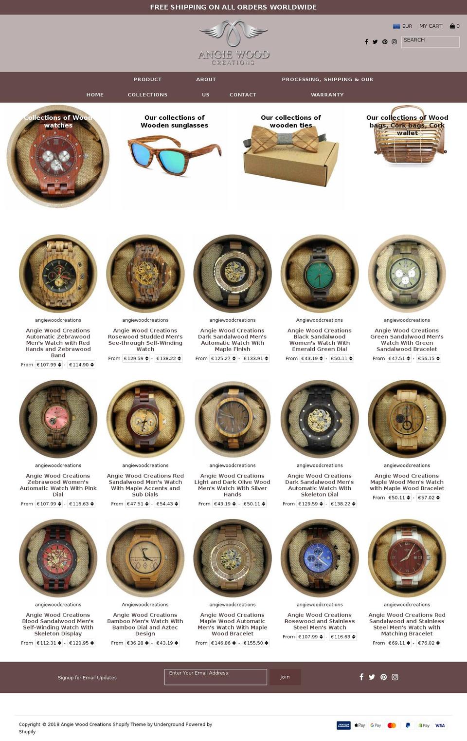 angiewoodcreations.com shopify website screenshot