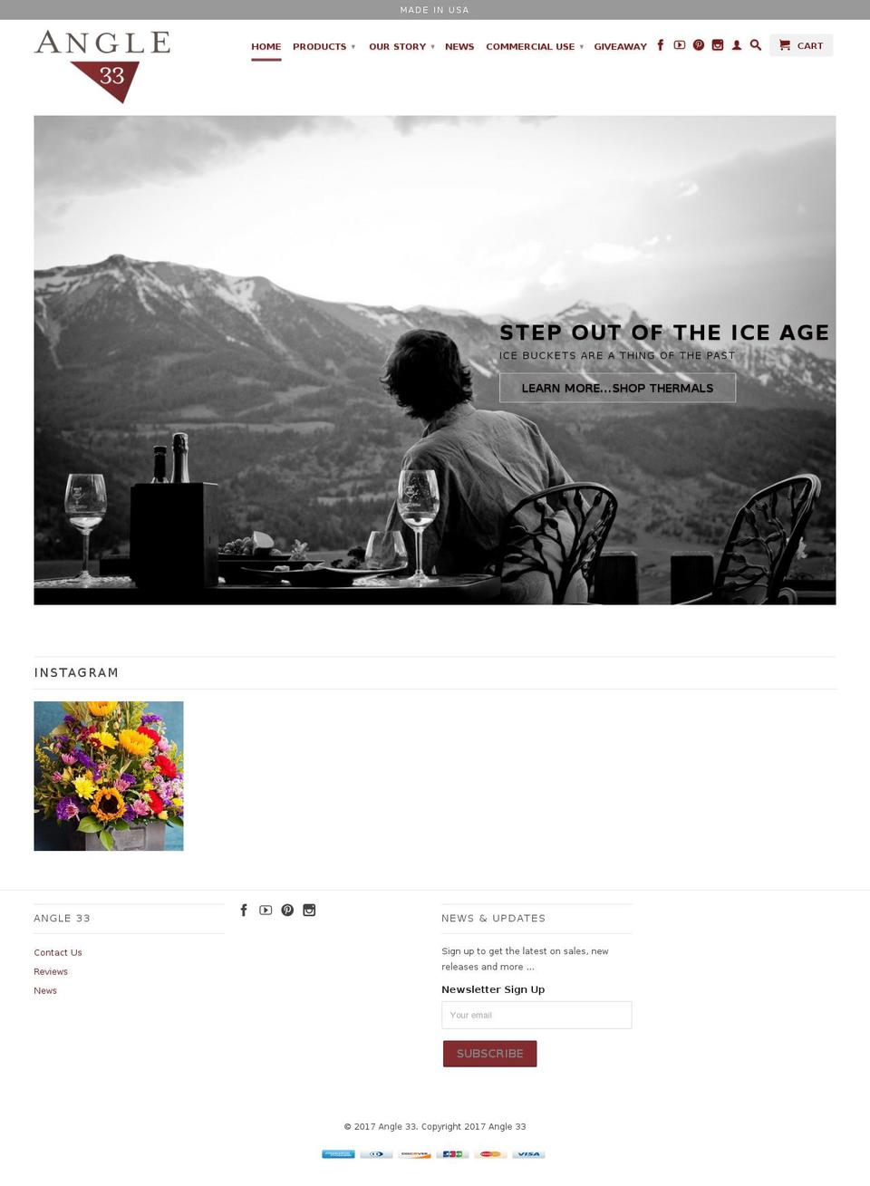 angle33.com shopify website screenshot