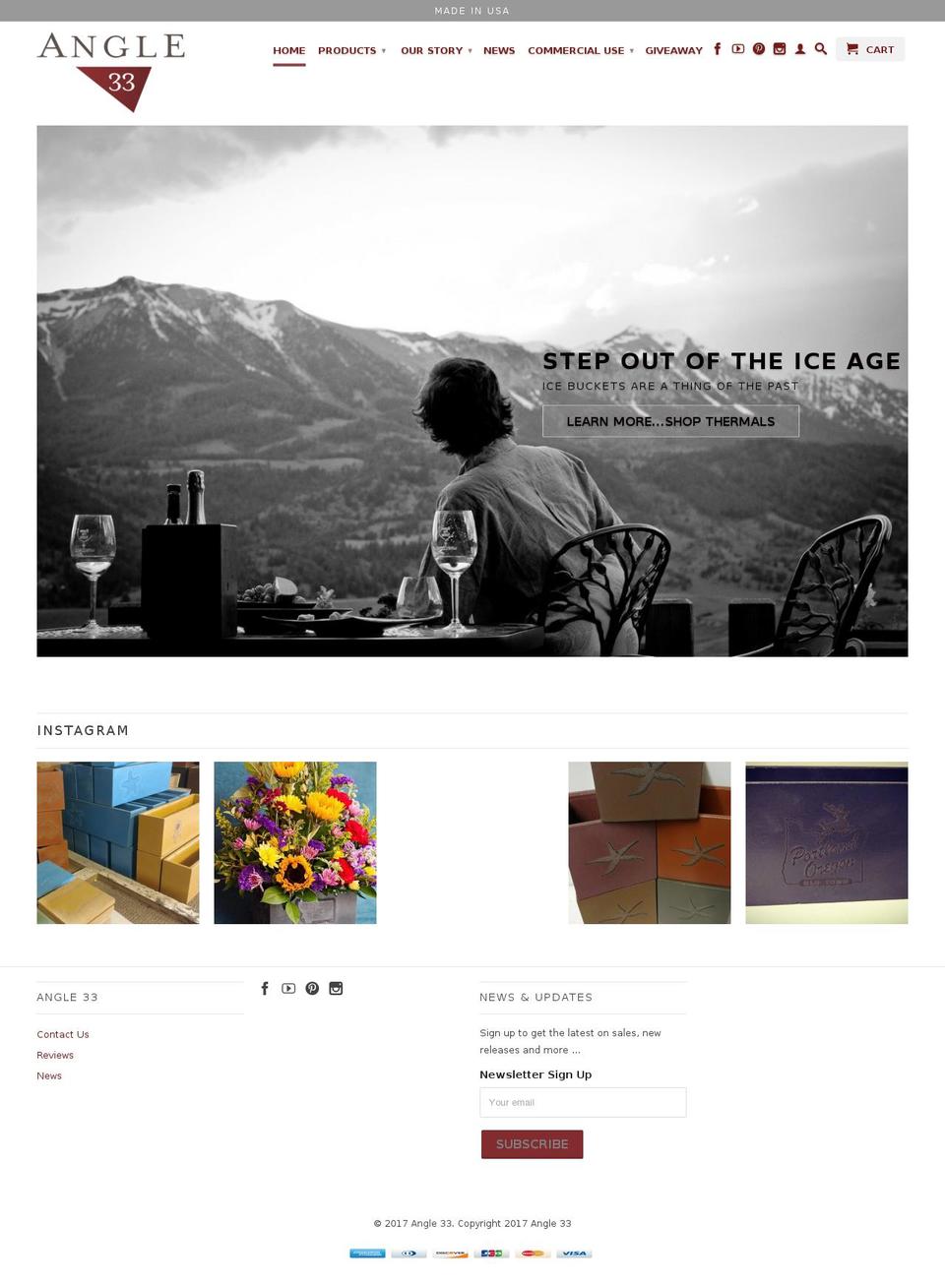 angle33.net shopify website screenshot