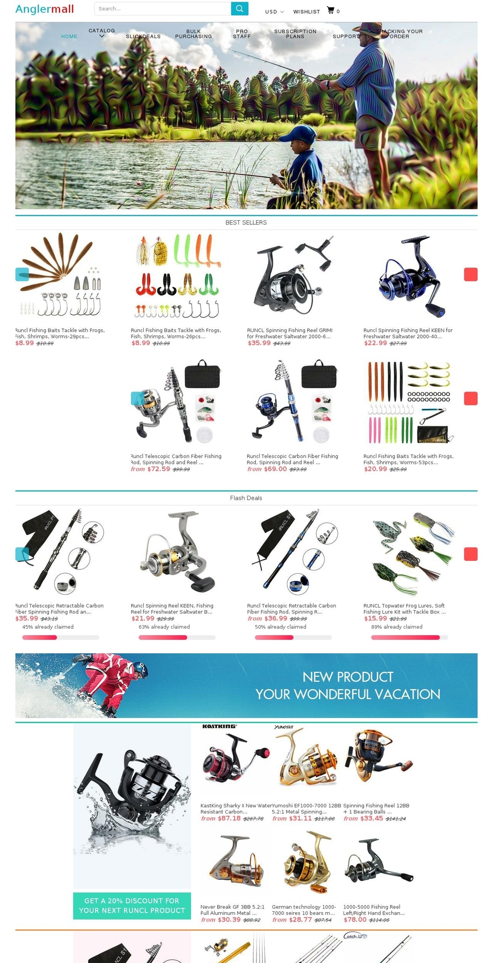 anglermall.com shopify website screenshot