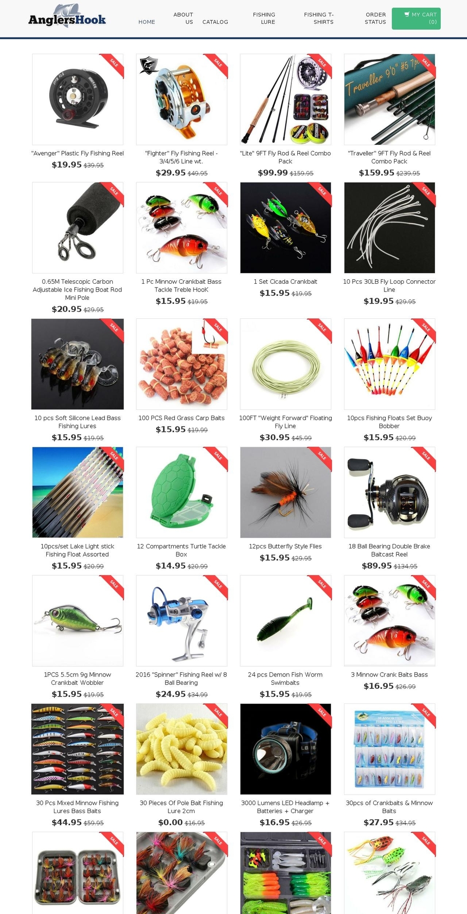 anglershook.com shopify website screenshot