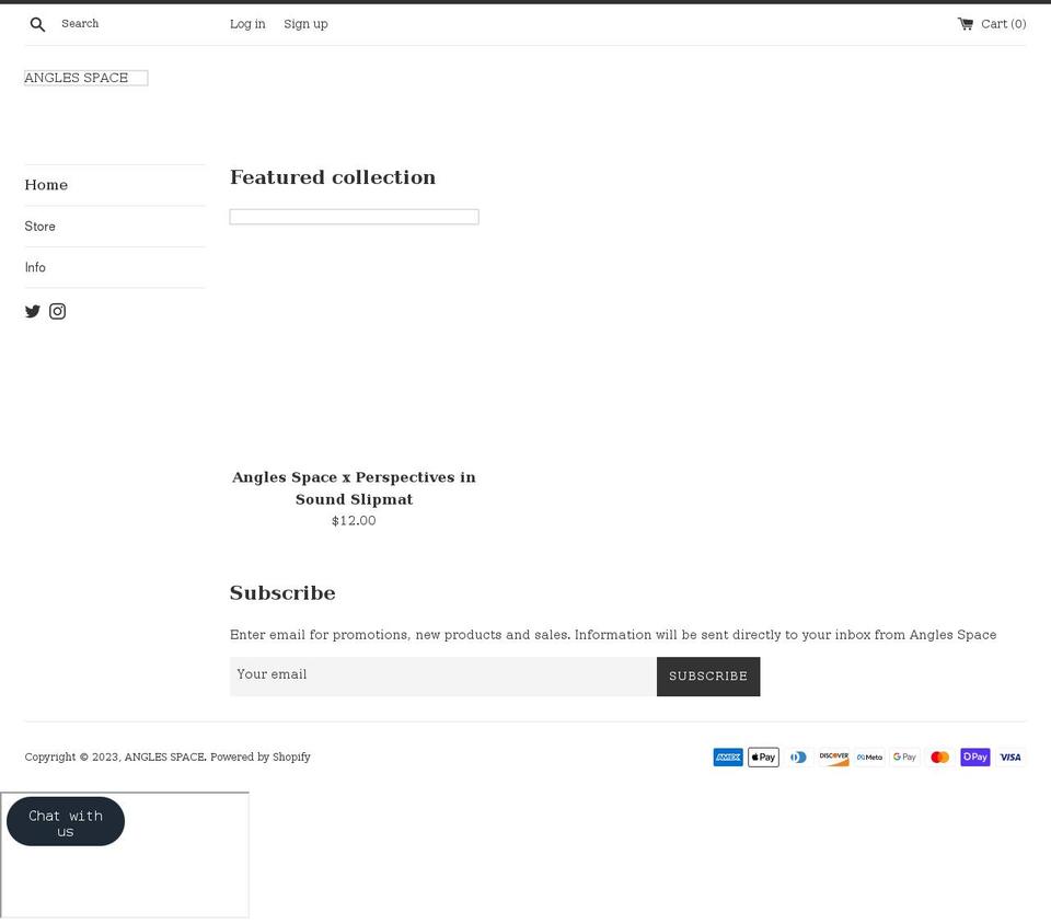 angles.space shopify website screenshot