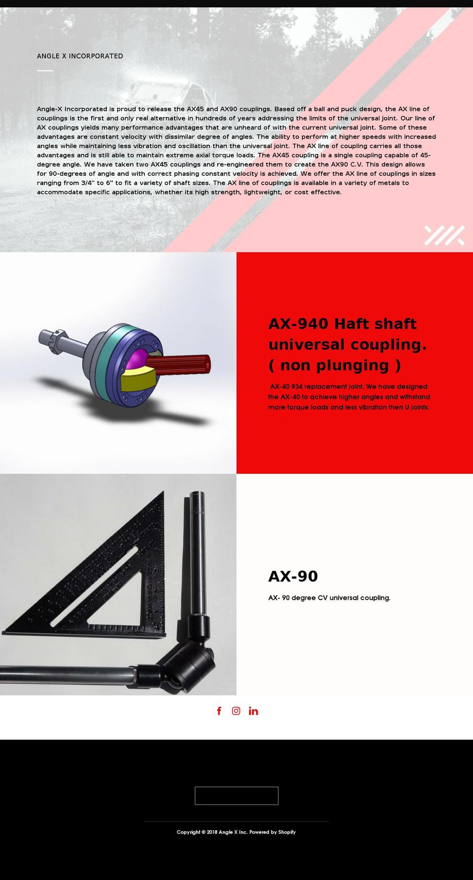anglexinc.com — Shopify storefront screenshot