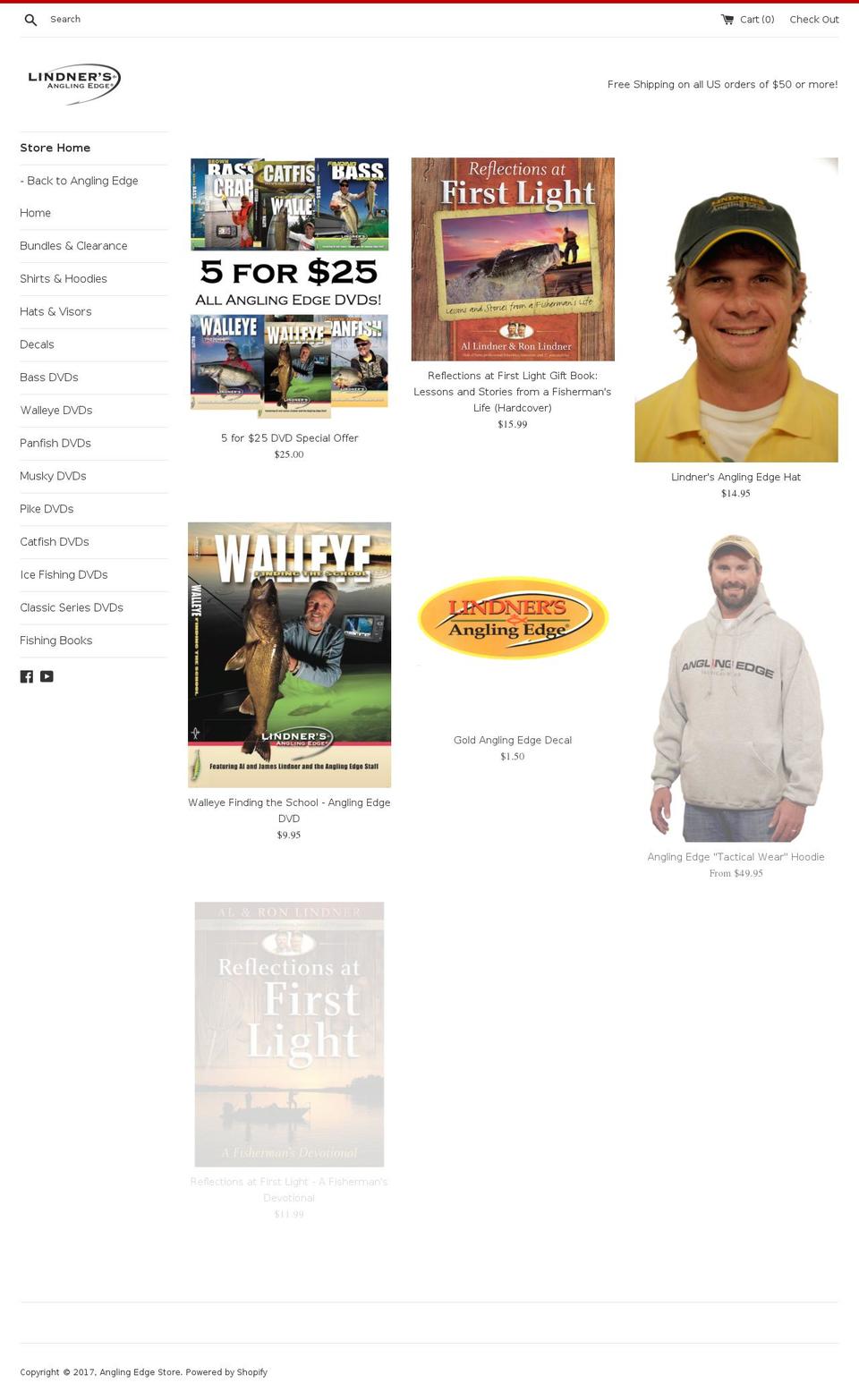 anglingedgestore.com shopify website screenshot