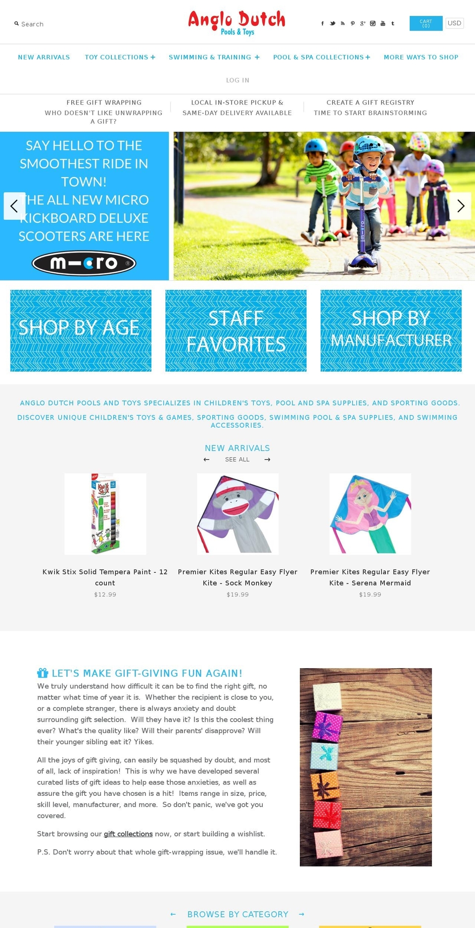 anglodutchpoolsandtoys.com shopify website screenshot