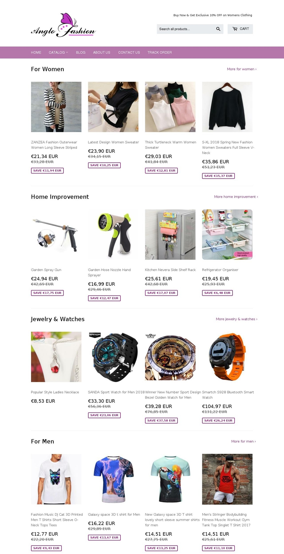 anglofashion.com — Shopify storefront screenshot