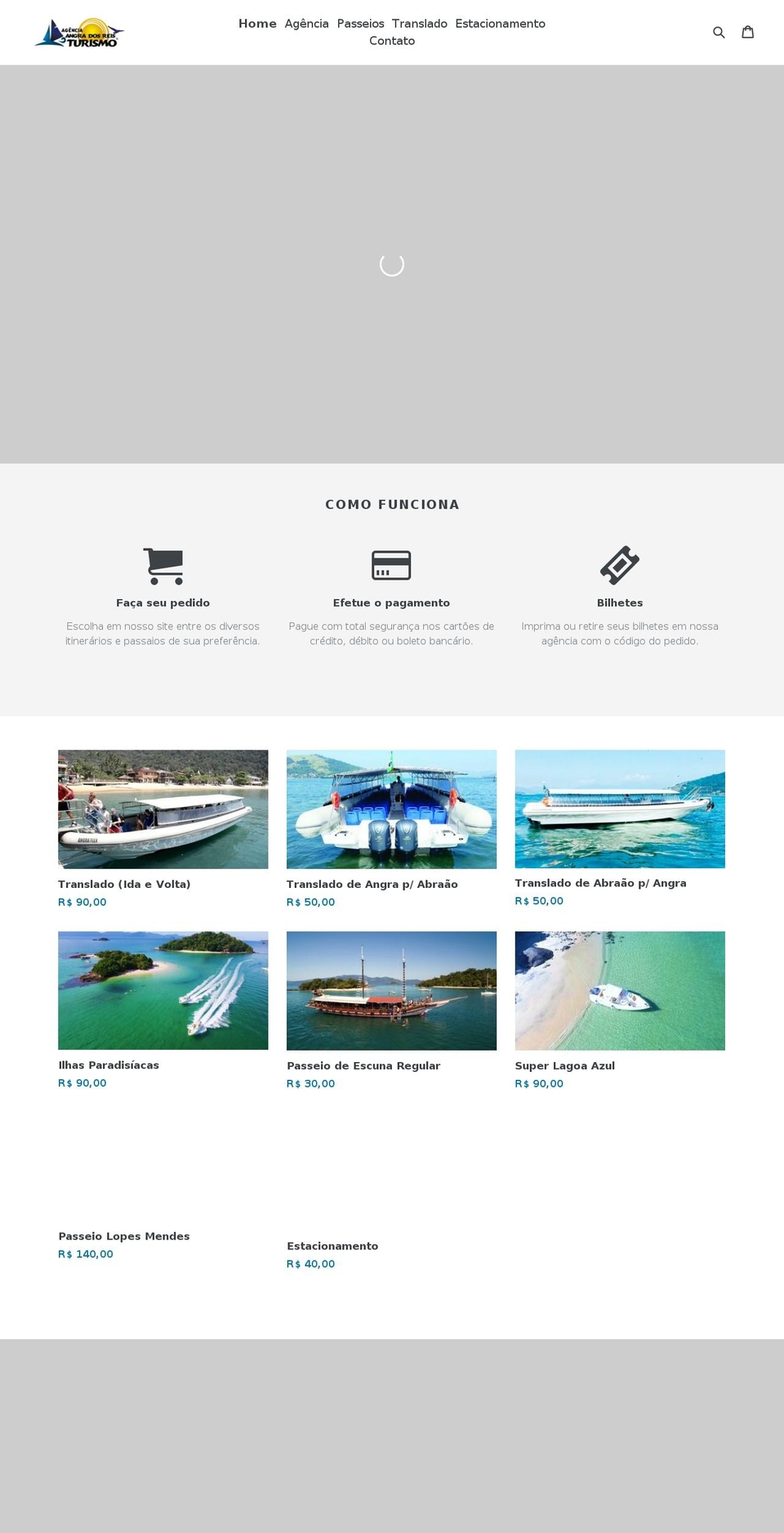 angradosreisturismo.com — Shopify storefront screenshot