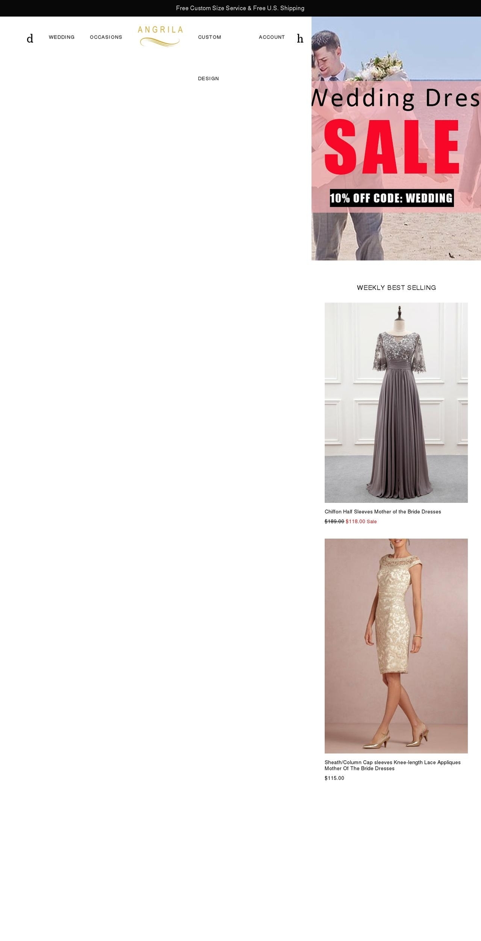 angrila.com shopify website screenshot