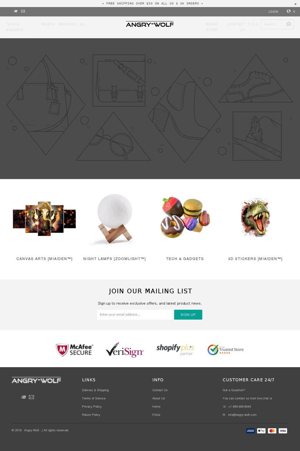 angry-wolf.com — Shopify storefront screenshot