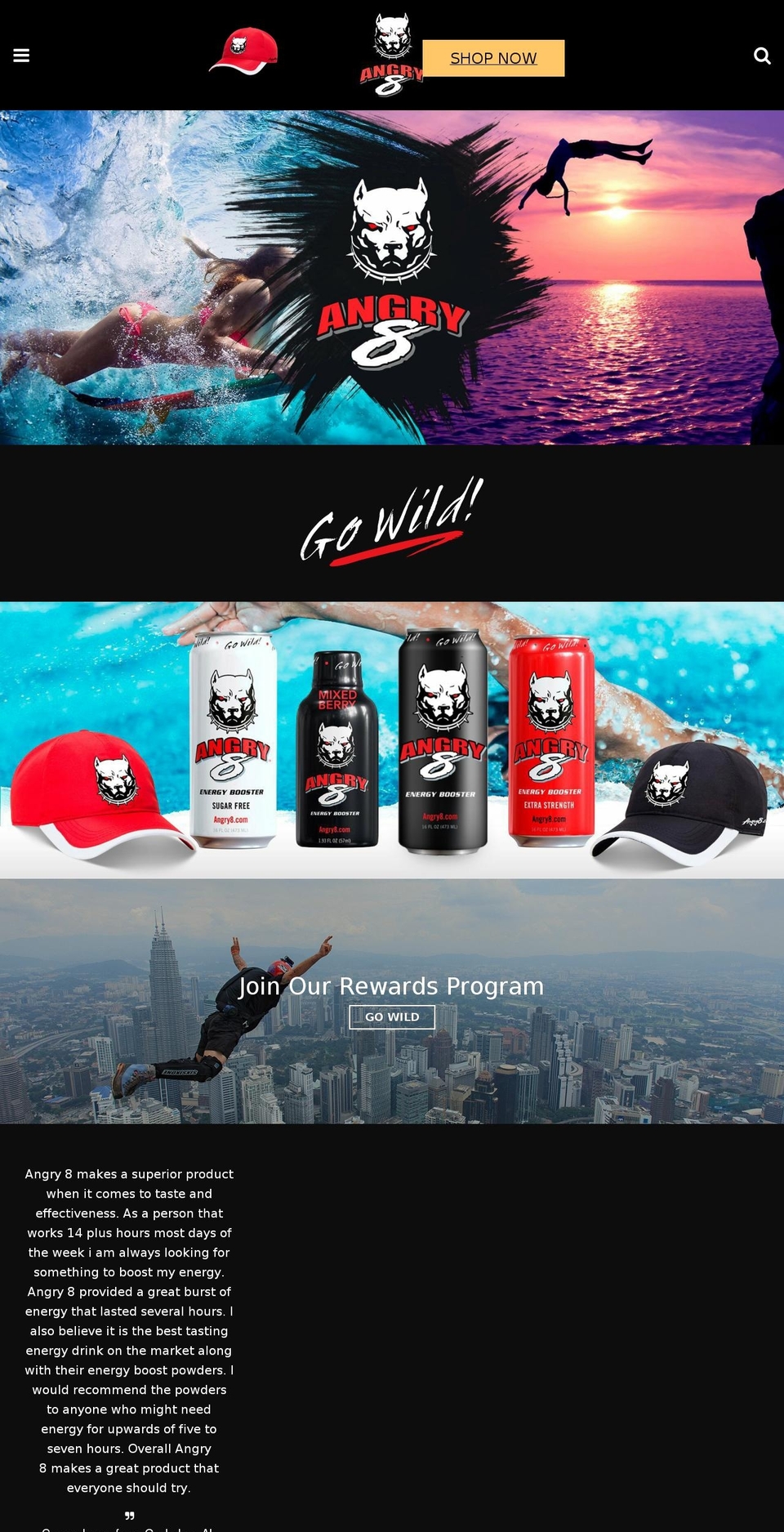 angry8.com — Shopify storefront screenshot