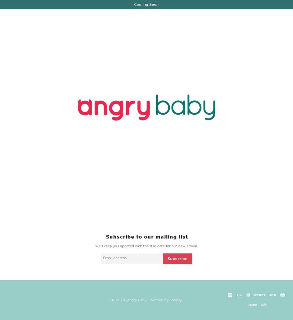 angrybaby.com shopify website screenshot
