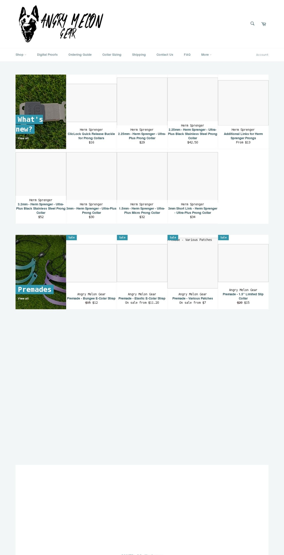 angrymelongear.com shopify website screenshot