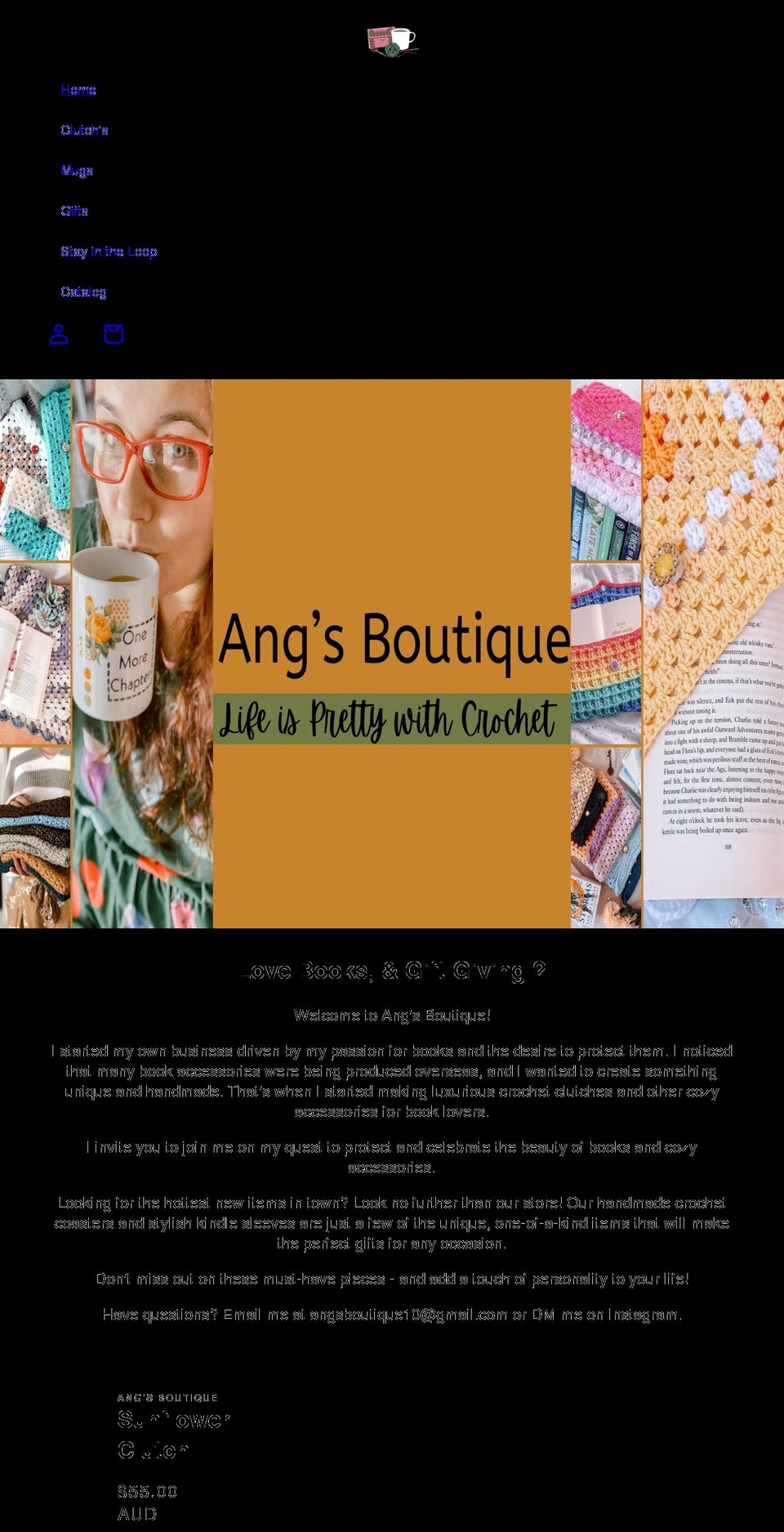 angsboutique.com shopify website screenshot