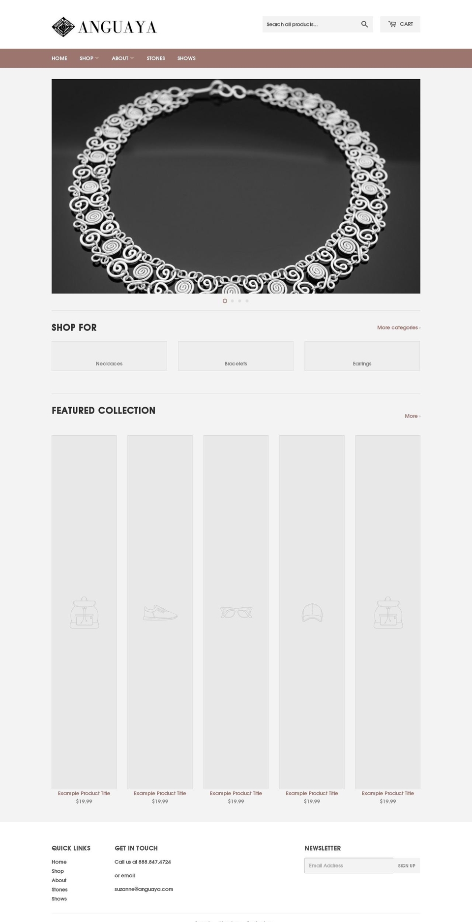 anguaya.com shopify website screenshot