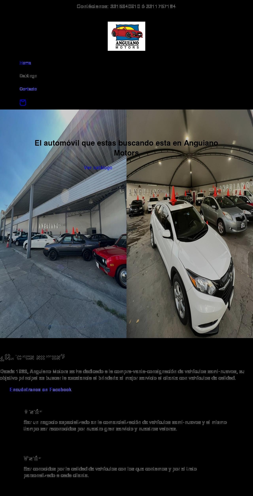 anguianomotors.com shopify website screenshot