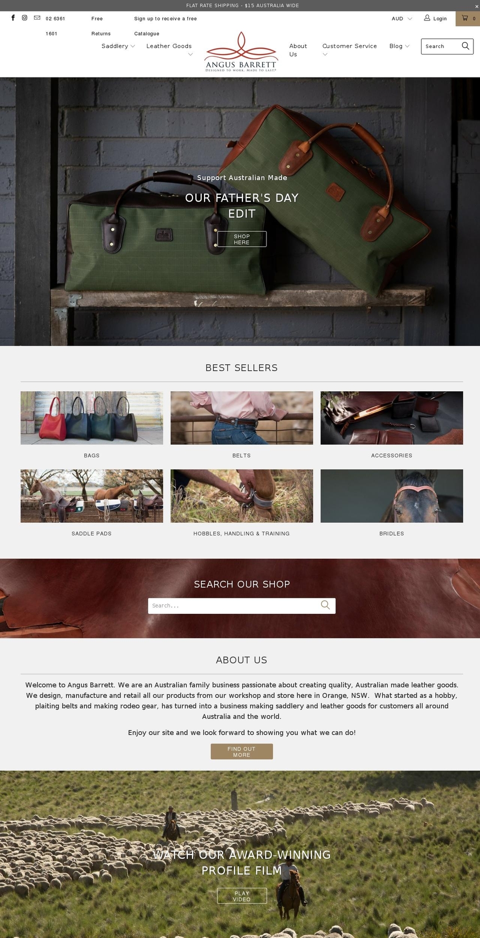 angusbarrett.com.au shopify website screenshot