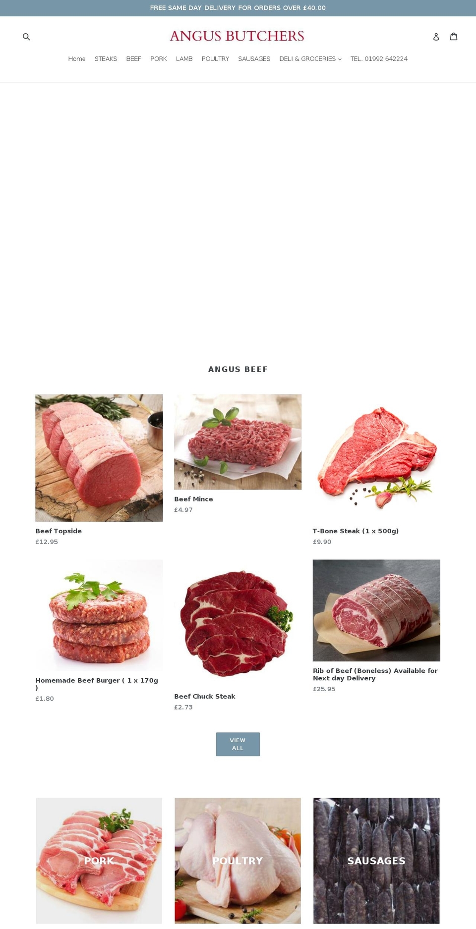 angusbutchers.com — Shopify storefront screenshot