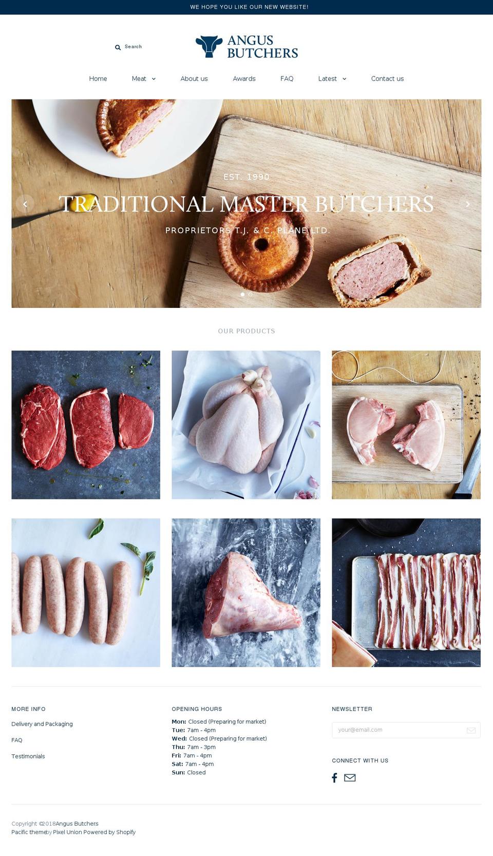 angusbutchersdoncaster.com — Shopify storefront screenshot
