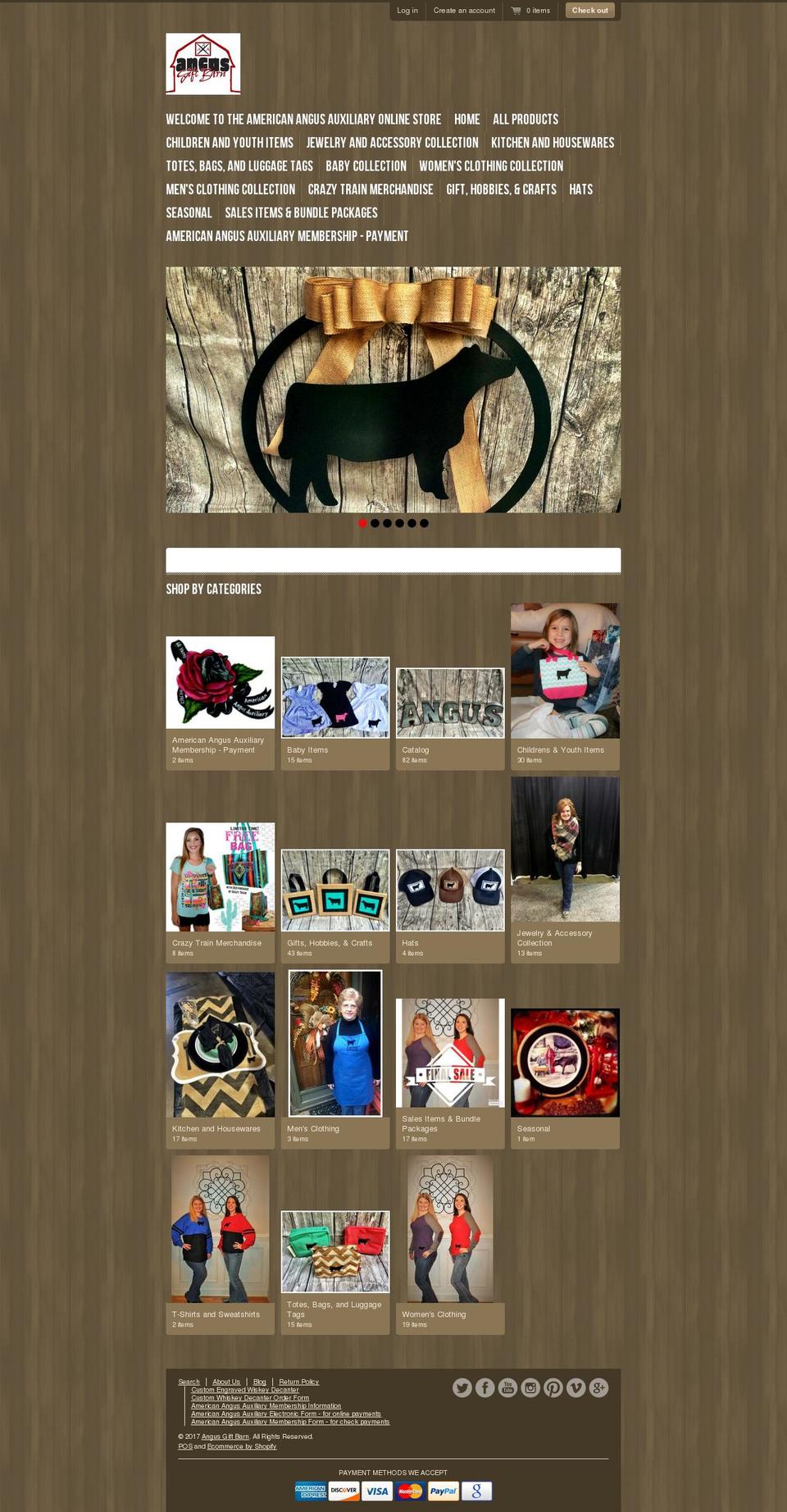 angusgiftbarn.com shopify website screenshot
