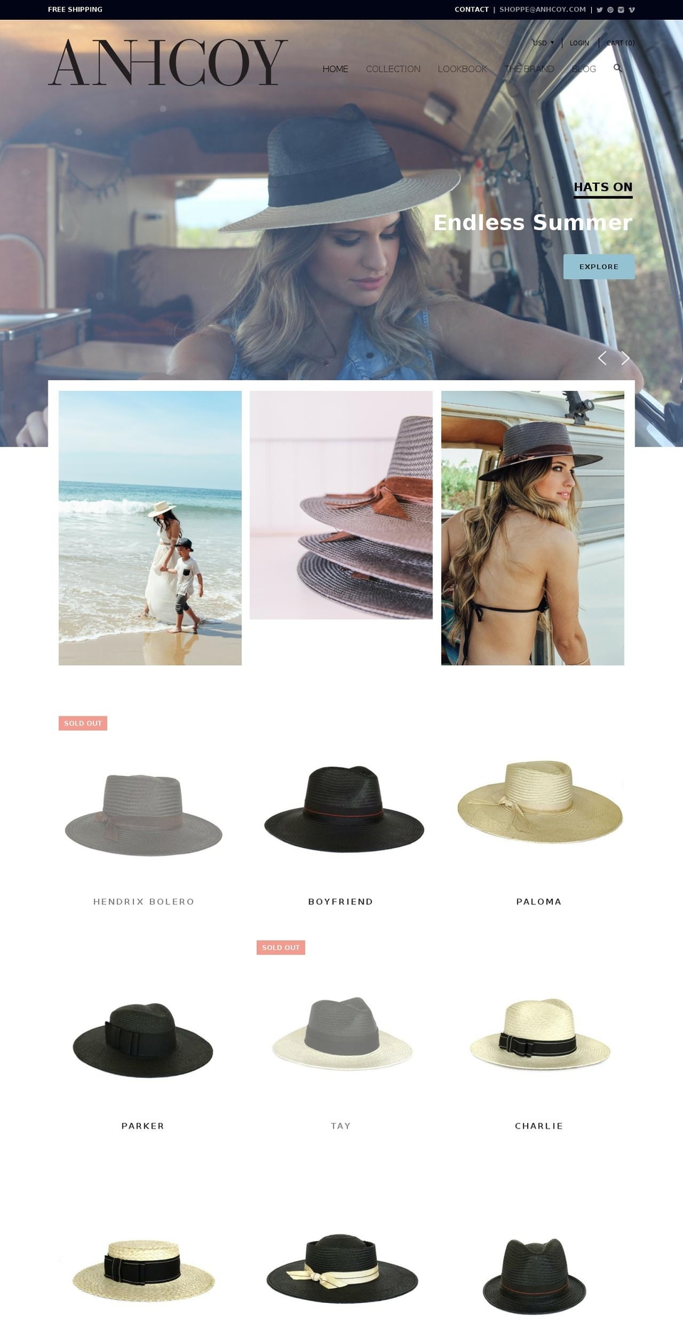 anhcoy.com shopify website screenshot