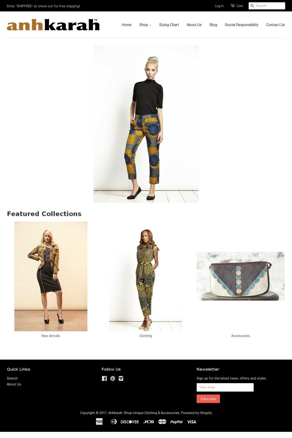 anhkarah.com shopify website screenshot