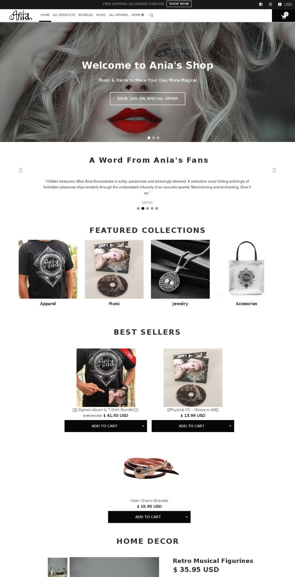 aniabshop.com shopify website screenshot