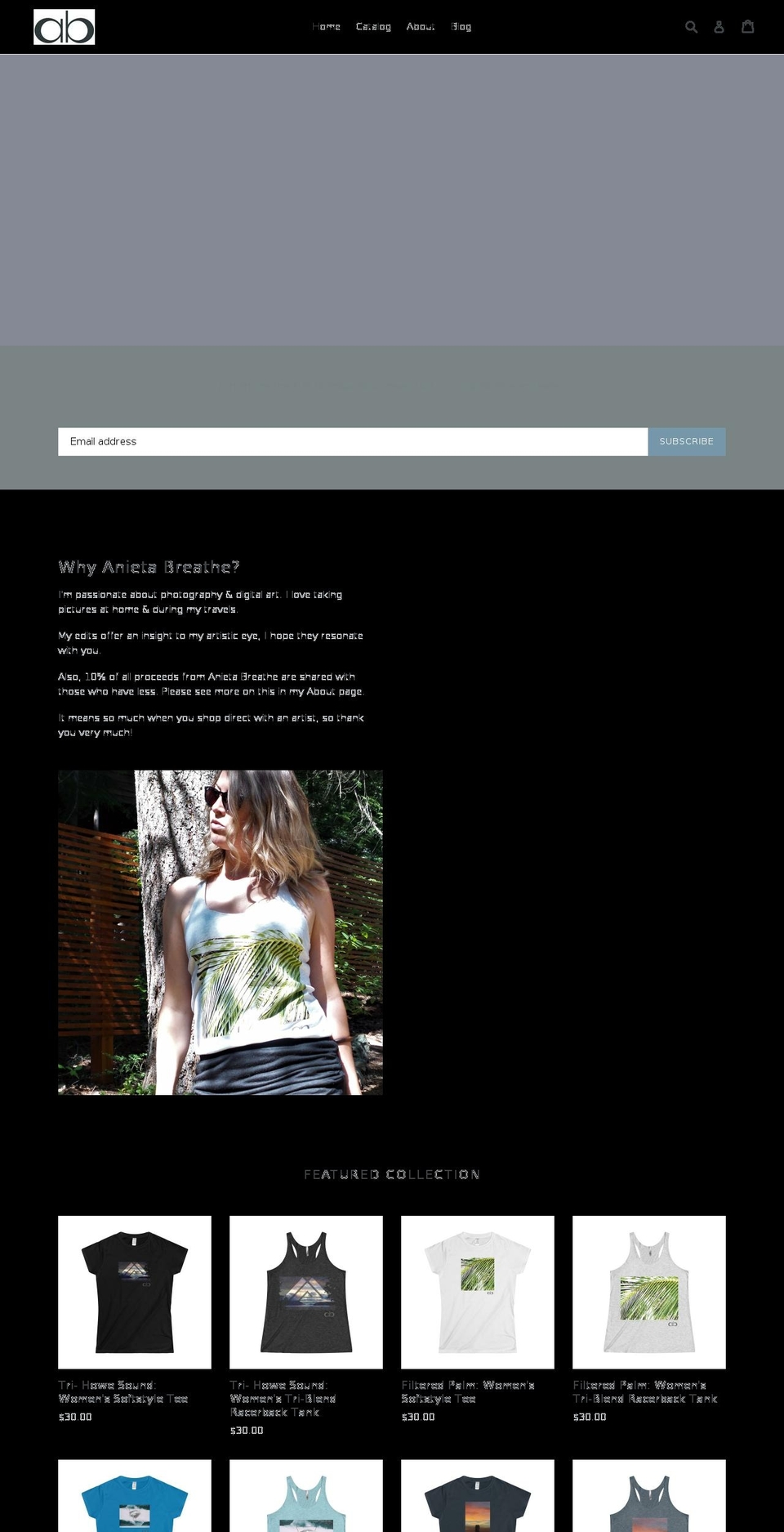 Sterling Shopify theme site example anietabreathe.com