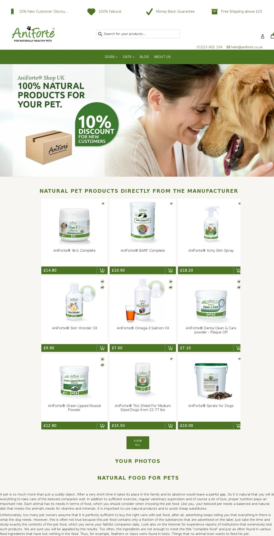 aniforte.co.uk shopify website screenshot