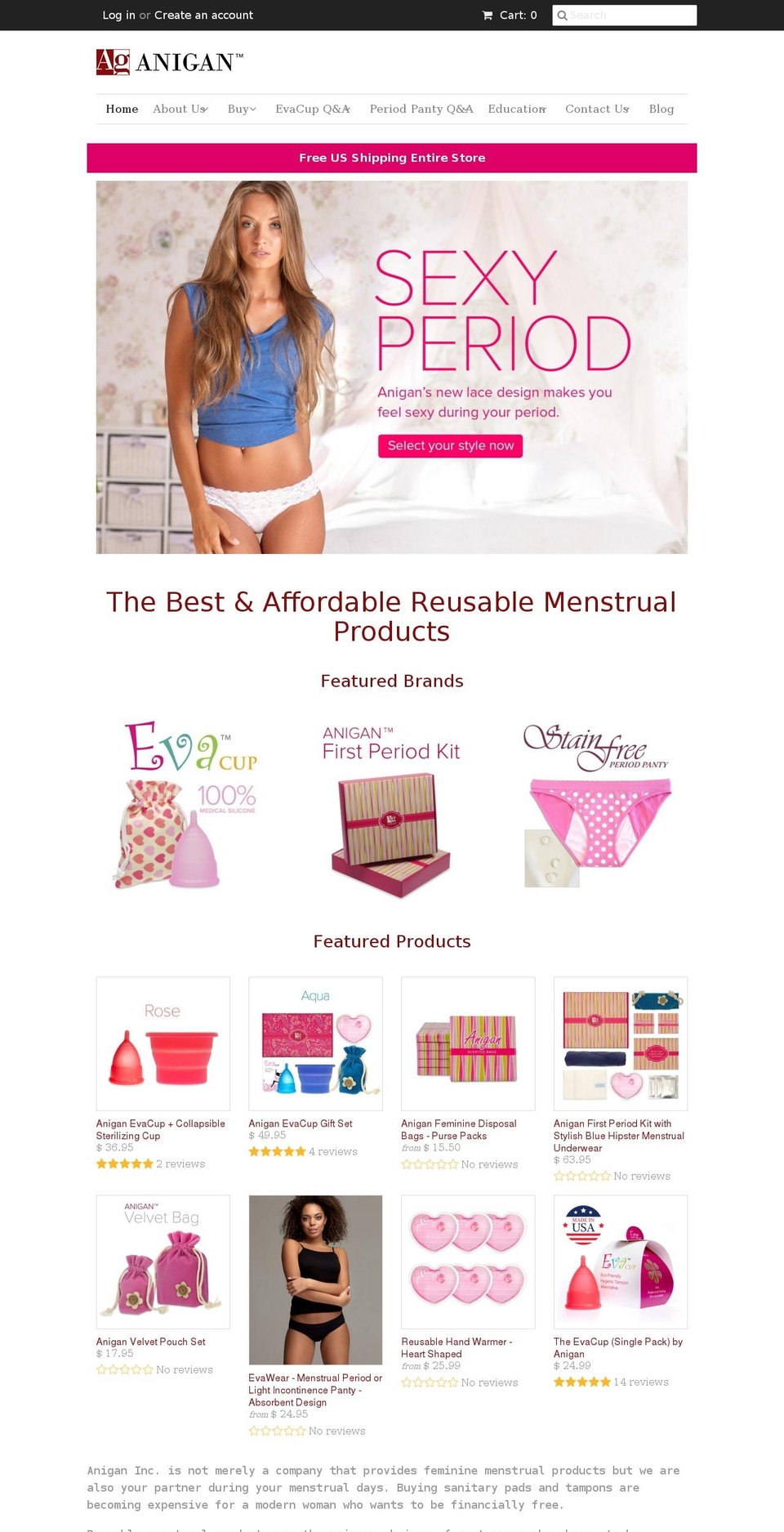 anigan.com shopify website screenshot