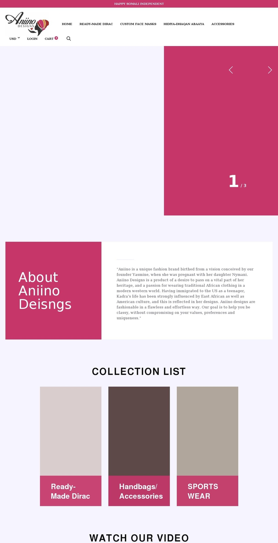 aniinodesigns.com shopify website screenshot