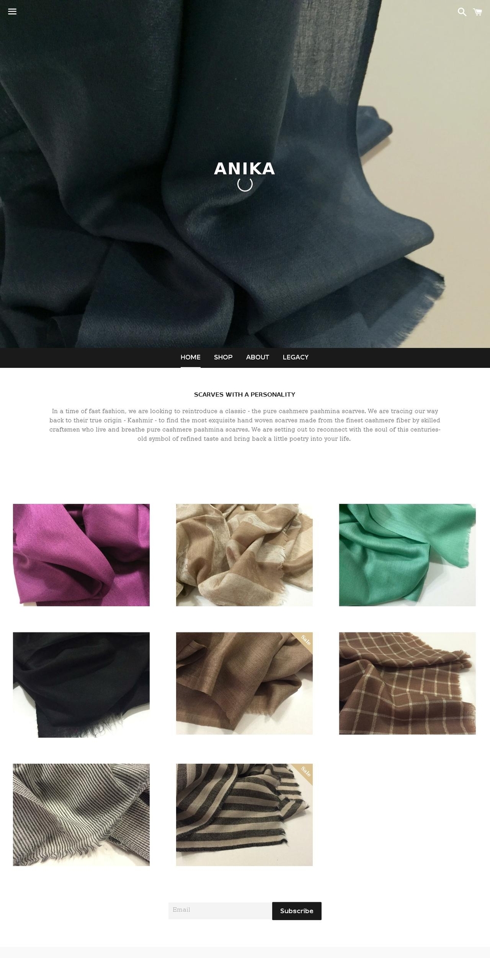 anikaandco.com — Shopify storefront screenshot