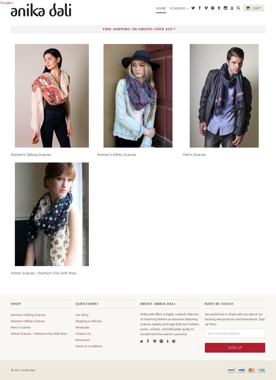 anikadali.com shopify website screenshot