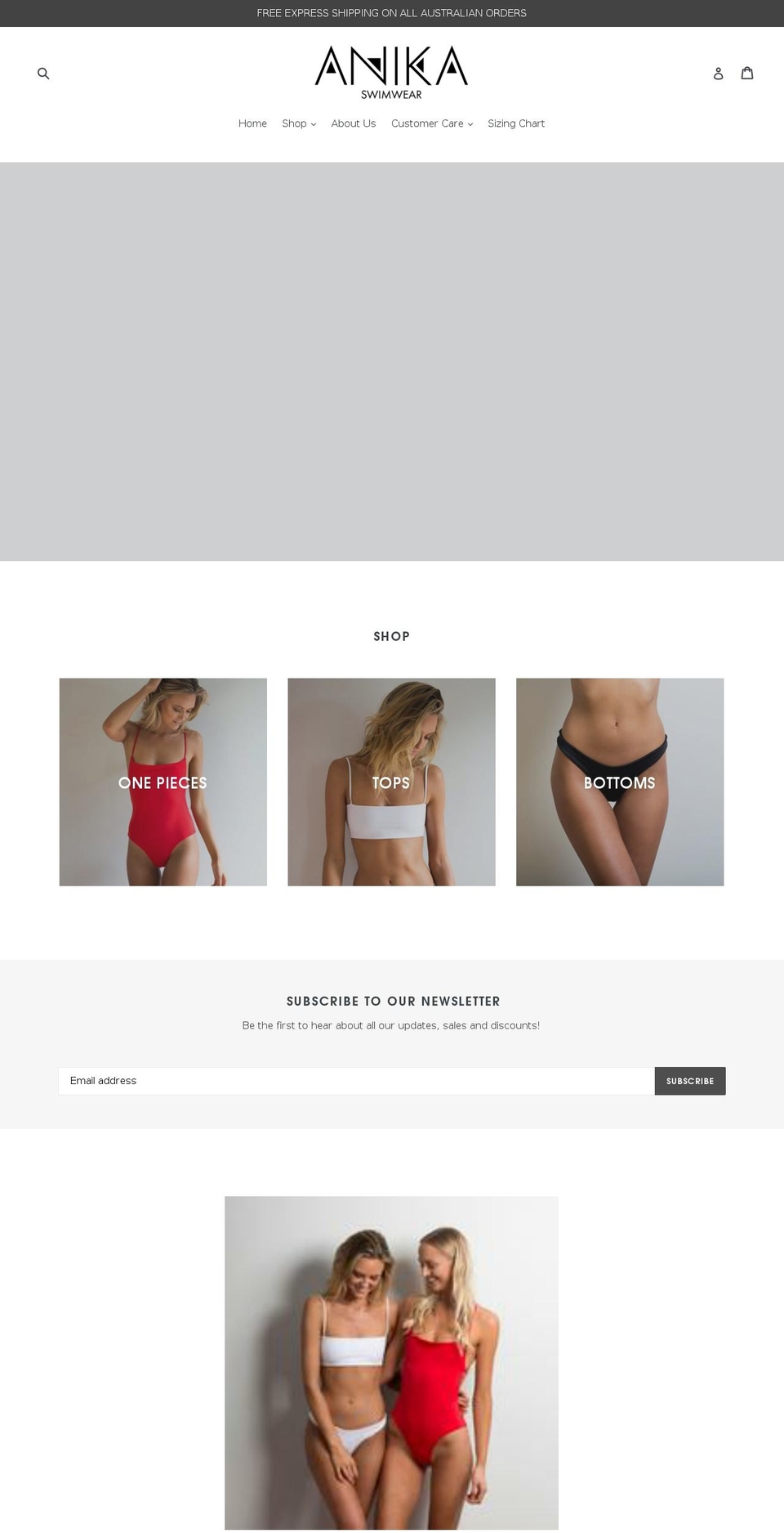 anikaswim.com — Shopify storefront screenshot